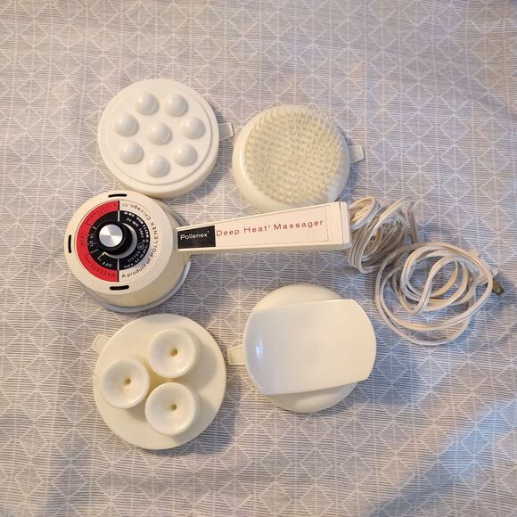 VINTAGE 1980 Pollenex Deep Heat Massager W/ 4 Attachments *TESTED* No Box - Picture 1 of 11